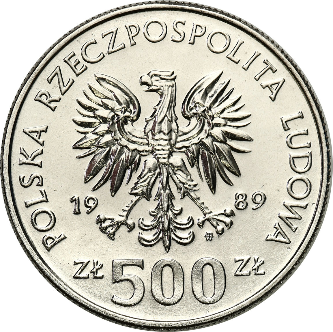 PRL. PRÓBA Nikiel 500 złotych 1989 – Wojna Obronna